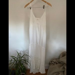 STORIA White boho lace hi/lo maxi dress sz S